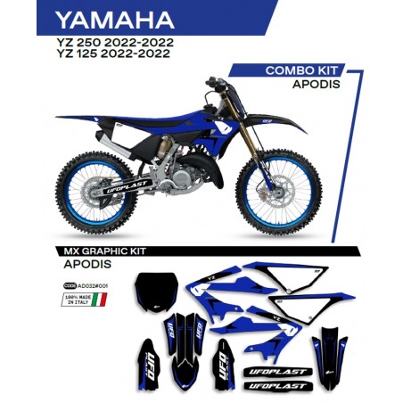 UFO 2022/06 KOMPLET NAKLEJEK (OKLEIN) YAMAHA YZ 125 '22 APODIS KOLOR CZARNY
