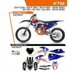 UFO 2022/06 KOMPLET NAKLEJEK (OKLEIN) KTM SX 125 '19-'22 PATRIOT KOLOR CZARNY