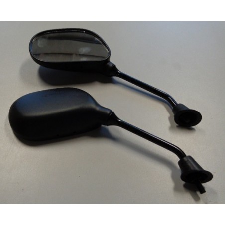 GZ 2021/08 LUSTERKO UNIWERSALNE DO SKUTERÓW OWALNE LEWE I PRAWE (KOMPLET) GWINT M8 KOLOR CZARNY
