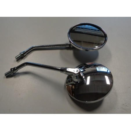 GZ 2021/08 LUSTERKO UNIWERSALNE OKRĄGŁE LEWE I PRAWE (KOMPLET) GWINT YAMAHA M10 CHROMOWANE