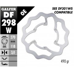 GALFER 2022/04 TARCZA HAMULCOWA PRZÓD YAMAHA WR 450F '16-'19, YZ 125/250 '18-'21, YZ 250F/450F '16-'20 WAVE (270X118X3MM)