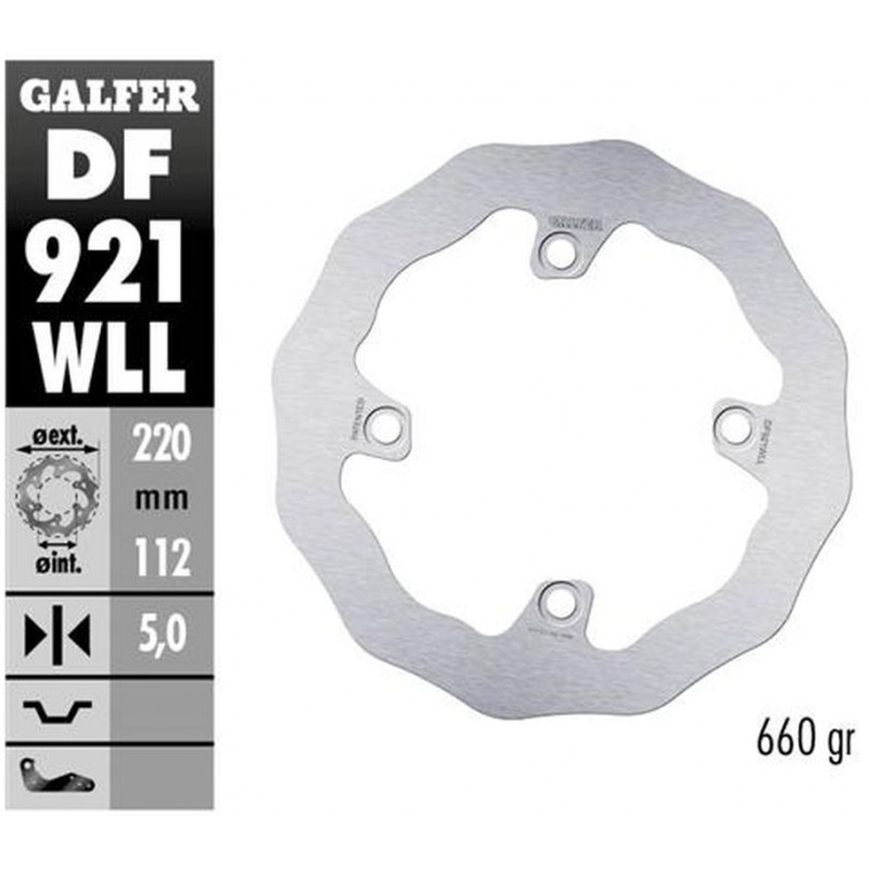 GALFER 2022/04 TARCZA HAMULCOWA TYŁ SHERCO SE/SEF 250/300/450 '14-, (TYLKO Z ZAWIESZENIAMI WP I KAYABA) SE 125 '21-, SE-R 2.5/3.