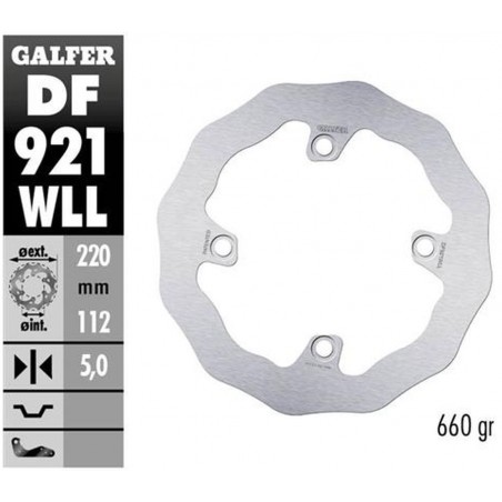 GALFER 2022/04 TARCZA HAMULCOWA TYŁ SHERCO SE/SEF 250/300/450 '14-, (TYLKO Z ZAWIESZENIAMI WP I KAYABA) SE 125 '21-, SE-R 2.5/3.