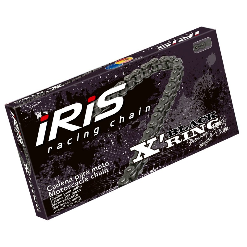 IRIS 520 XR-104 ŁAŃCUCH (104-OGNIW) X-RING (OTWARTY + ZAPINKA) KOLOR CZARNY (DO 600CCM) (35,0KN)