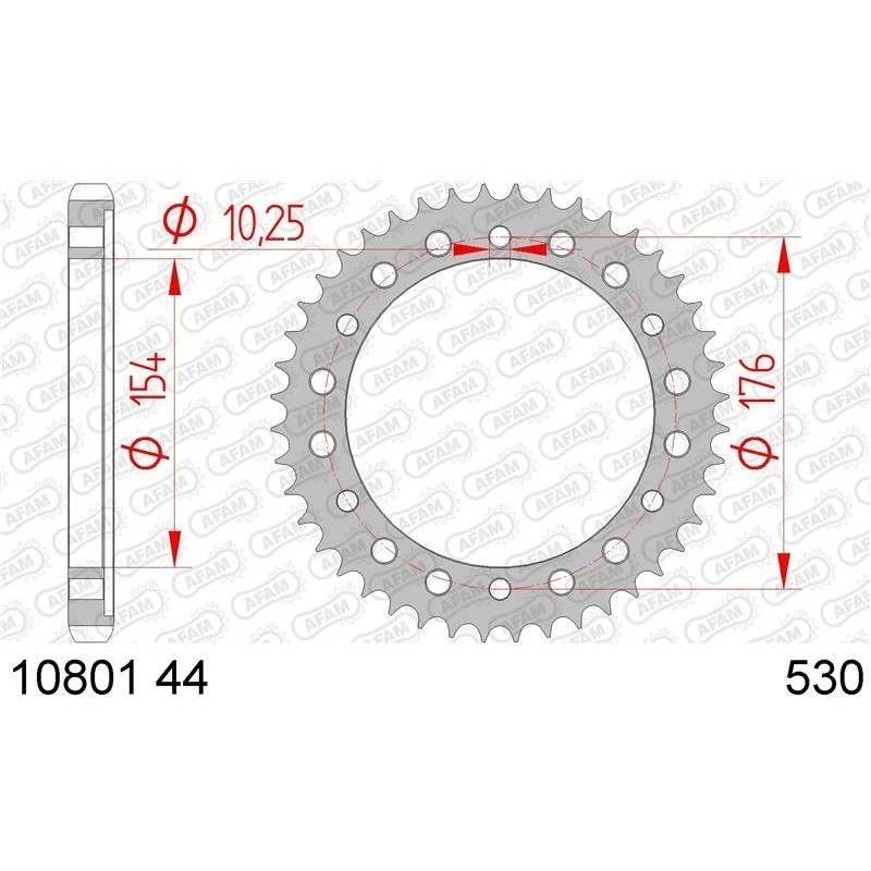 AFAM ZĘBATKA TYLNA 4434 44 HONDA CB 1000R '08-'16 (JTR1340.44) (ŁAŃC. 530) KOLOR CZARNY