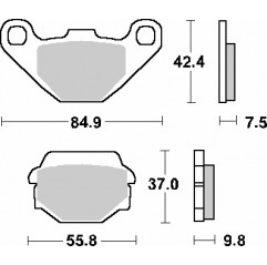 SBS PROMOCJA KLOCKI HAMULCOWE KH67 STREET CERAMIC KOLOR CZARNY