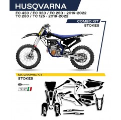 UFO 2022/06 KOMPLET NAKLEJEK (OKLEIN) HUSQVARNA TC 125 '19-'22 STOKES KOLOR CZARNY