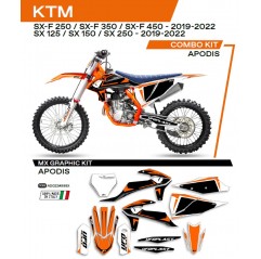 UFO 2022/06 KOMPLET NAKLEJEK (OKLEIN) KTM SX 125 '19-'22 APODIS KOLOR OEM (POMARAŃCZOWY/BIAŁY/CZARNY)