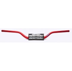 RENTHAL KIEROWNICA 1,1/8 CALA (28,6MM) MX FATBAR RED CR HIGH/RICKY JOHNSON KOLOR CZERWONY Z GĄBKĄ