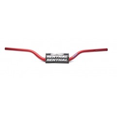 RENTHAL KIEROWNICA 1,1/8 CALA (28,6MM) MX FATBAR RED RC HIGH KOLOR CZERWONY Z GĄBKĄ