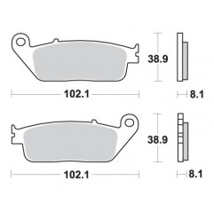 SBS KLOCKI HAMULCOWE KH142 / KH226 STREET EXCEL SINTER KOLOR ZŁOTY