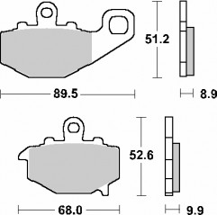 SBS KLOCKI HAMULCOWE KH192 STREET CERAMIC KOLOR CZARNY PASUJE DO: KAWASAKI ER-6F/GPZ/KLE/Z/ZR/ZX-6R/ZX-9R/ZX-10R/ZZR TYŁ