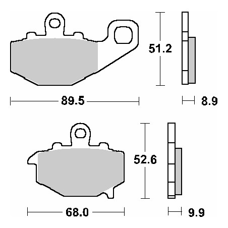 SBS KLOCKI HAMULCOWE KH192 STREET CERAMIC KOLOR CZARNY PASUJE DO: KAWASAKI ER-6F/GPZ/KLE/Z/ZR/ZX-6R/ZX-9R/ZX-10R/ZZR TYŁ