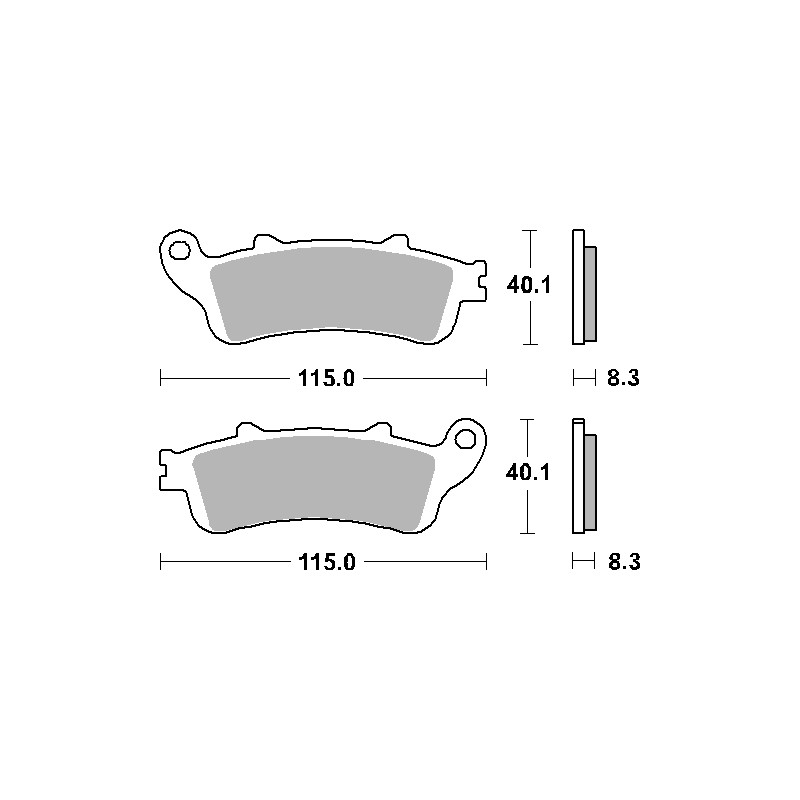 SBS KLOCKI HAMULCOWE KH261 / KH281 STREET CERAMIC KOLOR CZARNY PASUJE DO: HONDA CBR1000RR, GL1800, VFR800 PRZÓD