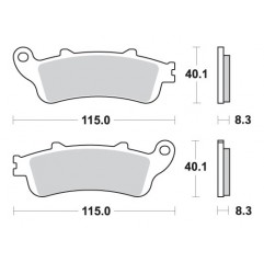 SBS KLOCKI HAMULCOWE KH261 / KH281 STREET EXCEL SINTER KOLOR ZŁOTY PASUJE DO: HONDA CBR1000RR, GL1800, VFR800 PRZÓD