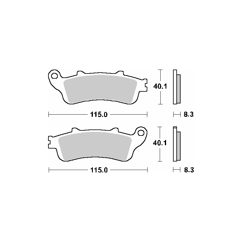 SBS KLOCKI HAMULCOWE KH261 / KH281 STREET CERAMIC KOLOR CZARNY PASUJE DO: HONDA CBR1000RR, XL1000VAR, VFR800 TYŁ