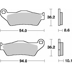 SBS KLOCKI HAMULCOWE KH363 STREET CERAMIC KOLOR CZARNY PASUJE DO: BMW R850/1100/1150/1200, K1200/1300 TYŁ