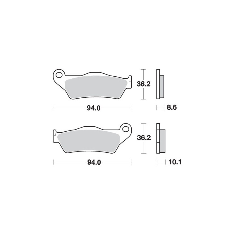 SBS KLOCKI HAMULCOWE KH363 STREET EXCEL/RACING SINTER KOLOR ZŁOTY PASUJE DO: BMW R850/1100/1150/1200, K1200/1300 TYŁ