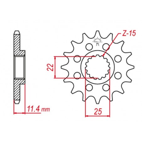 GROSSKOPF PROMOCJA ZĘBATKA PRZEDNIA 1252 16 KTM LC4 400/600/620/640/690 (JTF1902.16)* (ŁAŃC. 520)