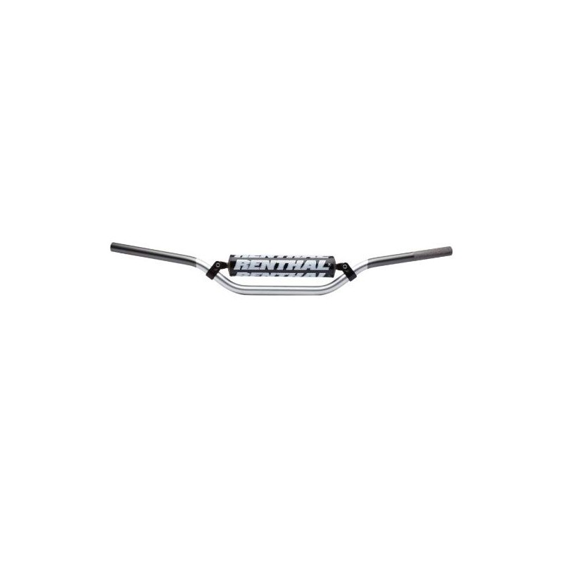 RENTHAL KIEROWNICA 7/8 CALA (22MM) MX MINI HANDLEBAR SILVER/GREY KAWASAKI KX 65 02-16 PADDED KOLOR SREBRNY/SZARY Z GĄBKA