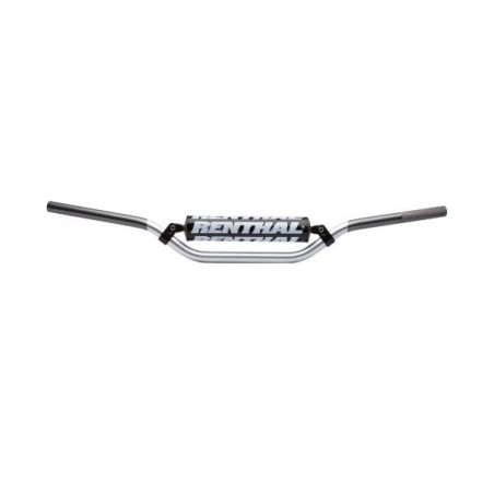 RENTHAL KIEROWNICA 7/8 CALA (22MM) MX MINI HANDLEBAR SILVER/GREY KAWASAKI KX 65 02-16 PADDED KOLOR SREBRNY/SZARY Z GĄBKA