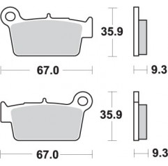 SBS KLOCKI HAMULCOWE KH367 OFF-ROAD SINTER KOLOR ZŁOTY PASUJE DO: YAMAHA YZ/YZF, KAWASAKI KXF, SUZUKI RMZ TYŁ