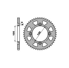 PBR ZĘBATKA TYLNA 798 56 ALUMINIOWA (ERGAL) (ŁAŃC. 428)