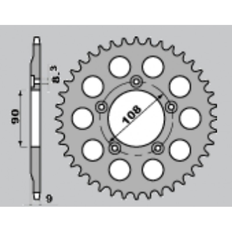 JR ZĘBATKA TYLNA 1026 38 DUCATI 750 PASO '86-'90, 906 PASO '90-'93