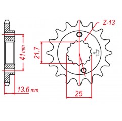 GROSSKOPF PROMOCJA ZĘBATKA PRZEDNIA 2099 13 HONDA XR 650R '00-'07 (-1), KAWASAKI ZX-6R '98-'05, ZX-6RR '03-'05 (-2) (JTF1307.13)