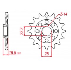 GROSSKOPF PROMOCJA ZĘBATKA PRZEDNIA 2114 15 DUCATI 749/848/998/999/1000/1098/1099/1100/1098/1200 (JTF741.15)