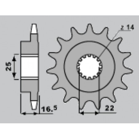 JR ZĘBATKA PRZEDNIA 2114 15 DUCATI 796/820/821/848/992/998/999/1000/1100 (JTF741.15)