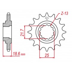 GROSSKOPF PROMOCJA ZĘBATKA PRZEDNIA 2119 14 KAWASAKI Z750 '04-'12, Z800 '13-'16 (JTF1538.14) (-1)