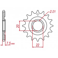 GROSSKOPF PROMOCJA ZĘBATKA PRZEDNIA 2120 12 HONDA CR 125R '04-'07 (-1) , CRF 250R '04-'17 (-1), CRF 250X '04-'17 (-2) (JTF1323.1