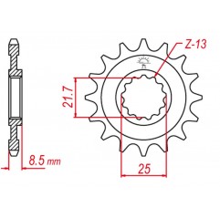 GROSSKOPF PROMOCJA ZĘBATKA PRZEDNIA 2137 16 KAWASAKI ZX -R '02-'03, Z 1000 '03-'06, ZX-10R '04-'20 (-1), ZX-10RR '17-'19 (-1), K