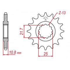 GROSSKOPF PROMOCJA ZĘBATKA PRZEDNIA 2142 14 YAMAHA YZF R6 '06-'20 (-2) (JTF1586.14)