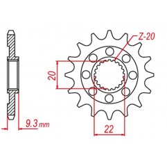 GROSSKOPF PROMOCJA ZĘBATKA PRZEDNIA 2146 12 KAWASAKI KXF 250 '06-'20 (-1) (JTF1446.12)