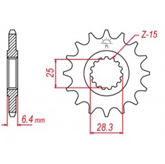 GROSSKOPF PROMOCJA ZĘBATKA PRZEDNIA 2168 13 YAMAHA YFZ 450 '09-'19, YFM 700 RAPTOR '06-'19 (-1) (JTF1592.13)