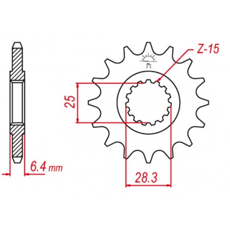 GROSSKOPF PROMOCJA ZĘBATKA PRZEDNIA 2168 14 (216814) YAMAHA YFZ 450 '09-'19, YFM 700 RAPTOR '06-'19 (JTF1592.14) (ŁAŃC. 520)