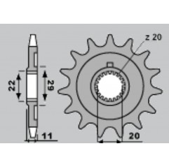 GROSSKOPF PROMOCJA ZĘBATKA PRZEDNIA 2275 14 SHERCO 125 SE-R '18-21, 250 SE F/SE F-R '14-20, 300 SE F '14-20 (ŁAŃC. 520)