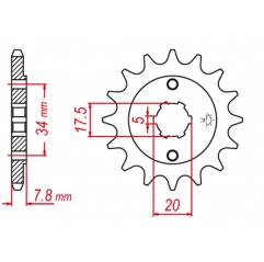 GROSSKOPF PROMOCJA ZĘBATKA PRZEDNIA 279 13 HONDA XR 250R '90-'96, CRF 150 '03-'18, CRF 230 '03-'19 (JTF327.13)