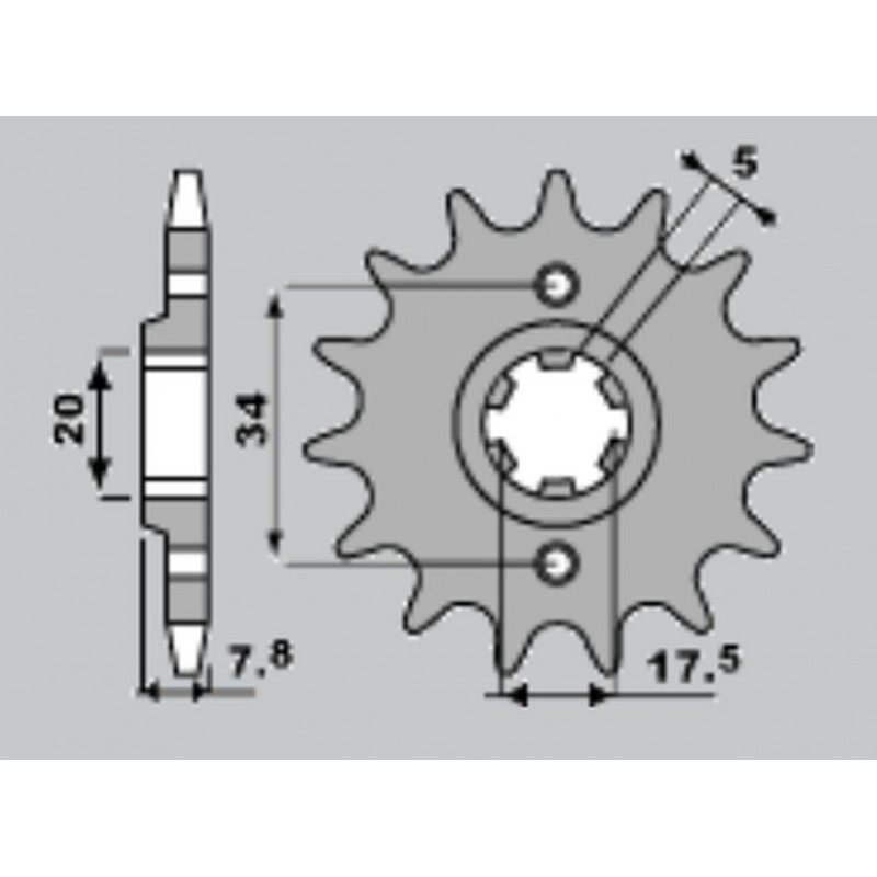 JR ZĘBATKA PRZEDNIA 279 13 (32713JT) HONDA XR 250R '91-'94, NSR 125 (-1) '94-'02