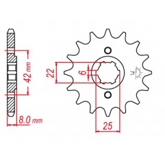 GROSSKOPF PROMOCJA ZĘBATKA PRZEDNIA 281 15 HONDA XL600R/RM/LM, NX650 '88 (JTF281.15)