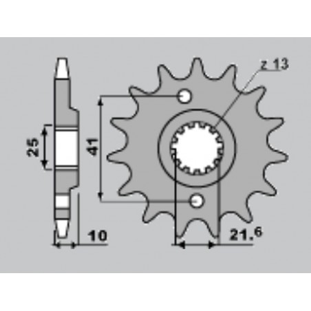 JR ZĘBATKA PRZEDNIA 345 14 HONDA NX650 '91-'01 YAMAHA XT660 (30814JTF) (-1)