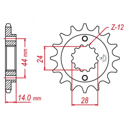 GROSSKOPF PROMOCJA ZĘBATKA PRZEDNIA 348 16 HONDA XRV750 AFRICA TWIN '90-'03 (JTF314.16)