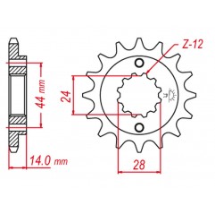 GROSSKOPF PROMOCJA ZĘBATKA PRZEDNIA 348 17 HONDA VT 750C '98-'07), VT 750 DC '01-'07, VT 750 RS/S '10-'13 (JTF1372.17)