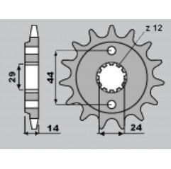 JR ZĘBATKA PRZEDNIA 348 17 HONDA VT 750 C '97-'04 (JTF1372.17)