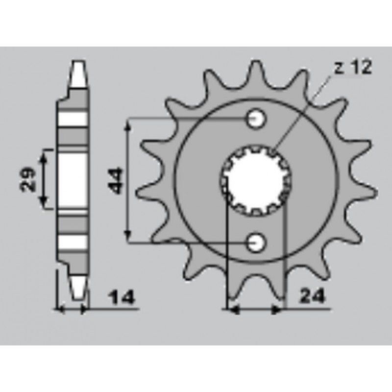 JR ZĘBATKA PRZEDNIA 348 17 HONDA VT 750 C '97-'04 (JTF1372.17)