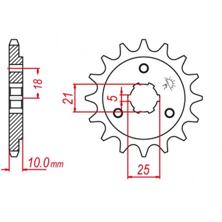 GROSSKOPF PROMOCJA ZĘBATKA PRZEDNIA 412 15 SUZUKI DR 750 '88-'89, DR 800 '88-'00 (JTF438.15)