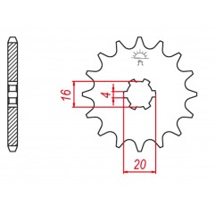 GROSSKOPF PROMOCJA ZĘBATKA PRZEDNIA 416 12 SUZUKI RM 80 '97-'01 (-1), RM 85 '02-'18 (-1), YAMAHA YZ 80 '81-'01 (-1) (JTF416.12)