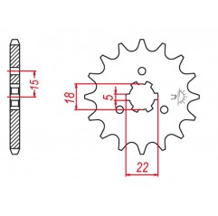 GROSSKOPF PROMOCJA ZĘBATKA PRZEDNIA 423 13 KAWASAKI KX 125 '94-'08 (JTF1445.13)